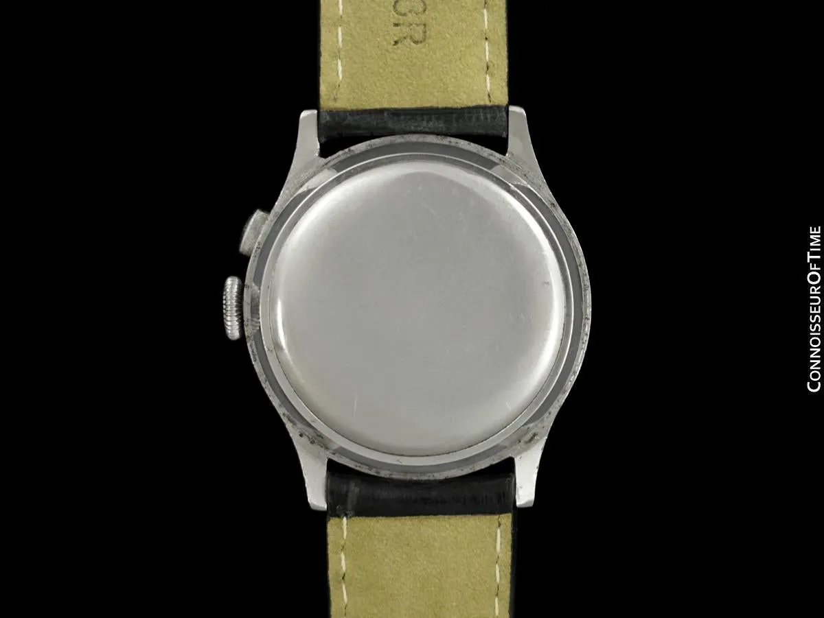 1930's Omega - Tissot Omega Caliber 28.9 (Lemania 13CH) Vintage Mens Midsize Chronograph - Stainless Steel