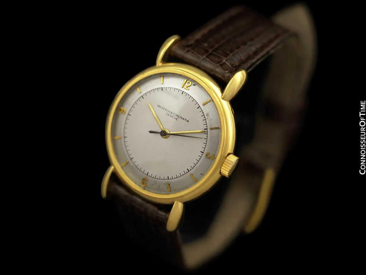 1940's Vacheron & Constantin Vintage Mens Watch with Tear Drop Lugs - 18K Gold