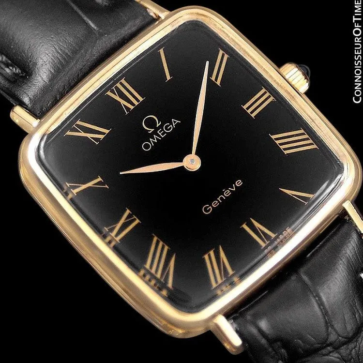 1977 Omega Geneve Vintage Midsize Handwound Ultra Slim Watch - 18K Gold Plated & Stainless Steel
