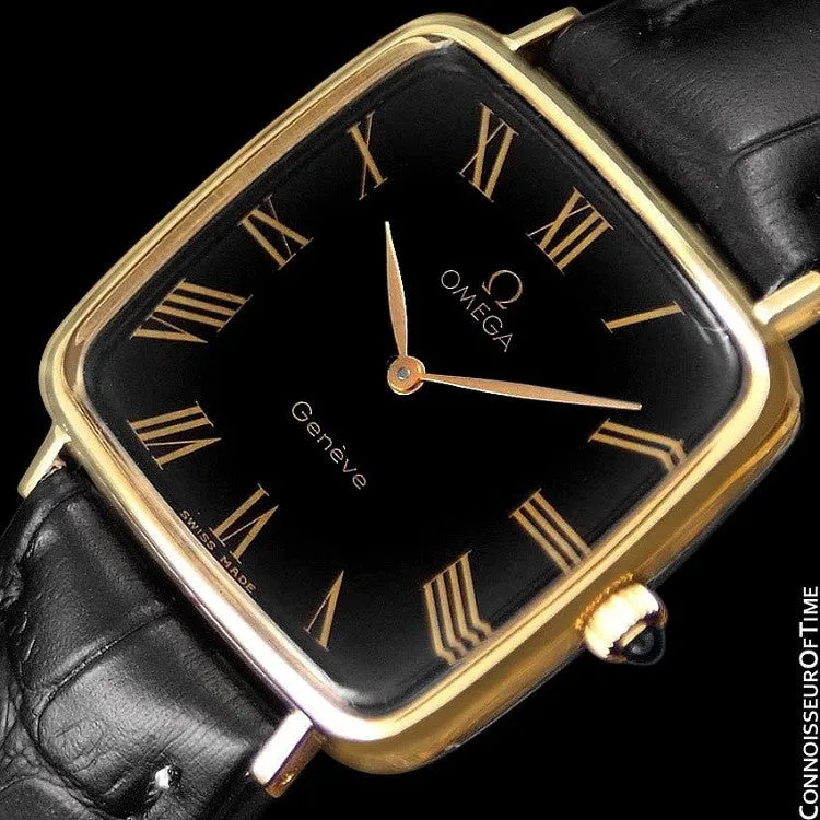 1977 Omega Geneve Vintage Midsize Handwound Ultra Slim Watch - 18K Gold Plated & Stainless Steel