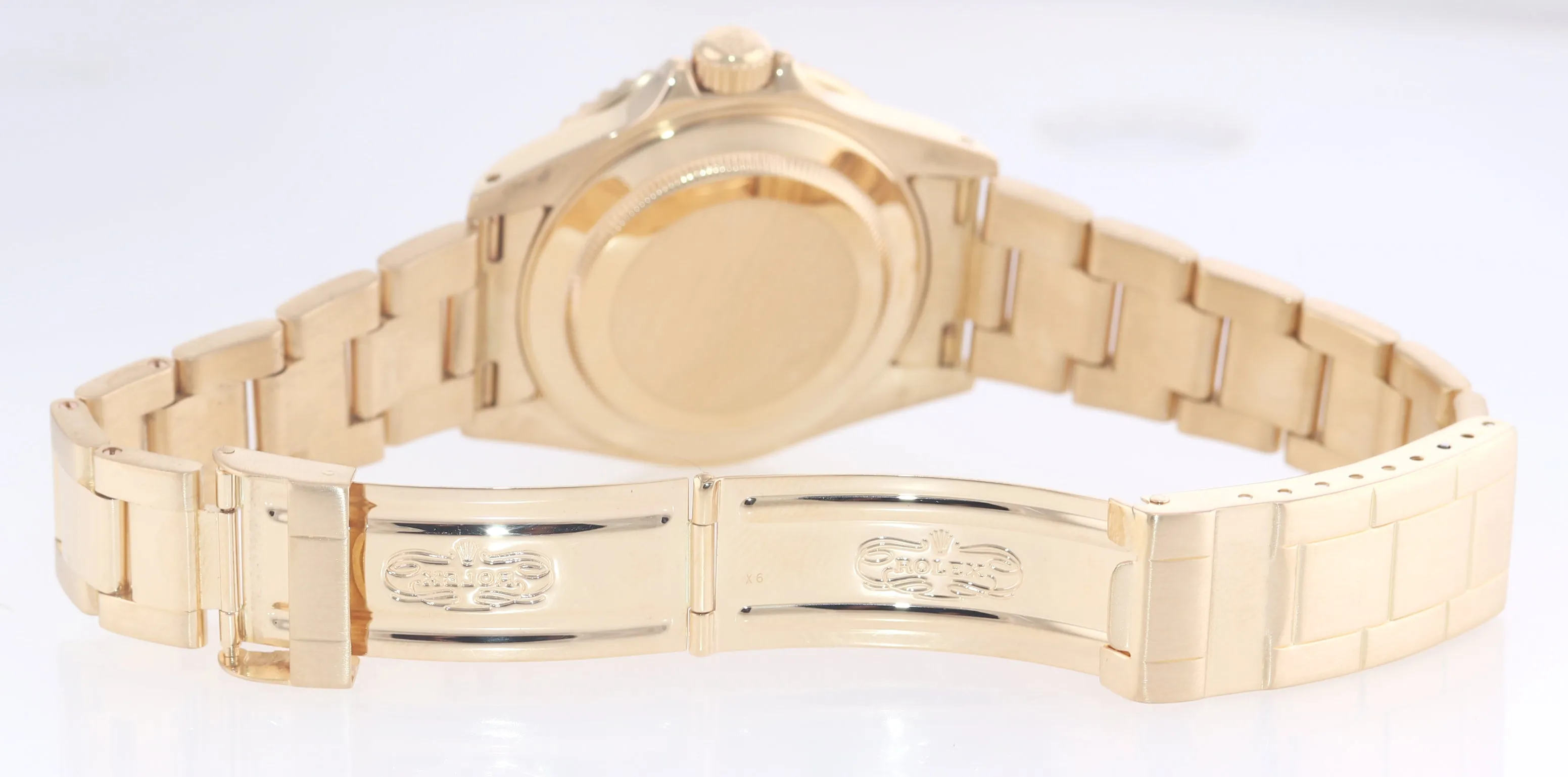 1999 PAPERS Rolex 16618 Submariner 18K Yellow Gold Blue Sunburst Dial Watch Box