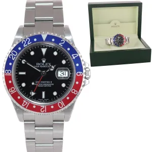 2000 Rolex GMT-Master II Pepsi Steel Blue Red 16710 Watch SEL Box