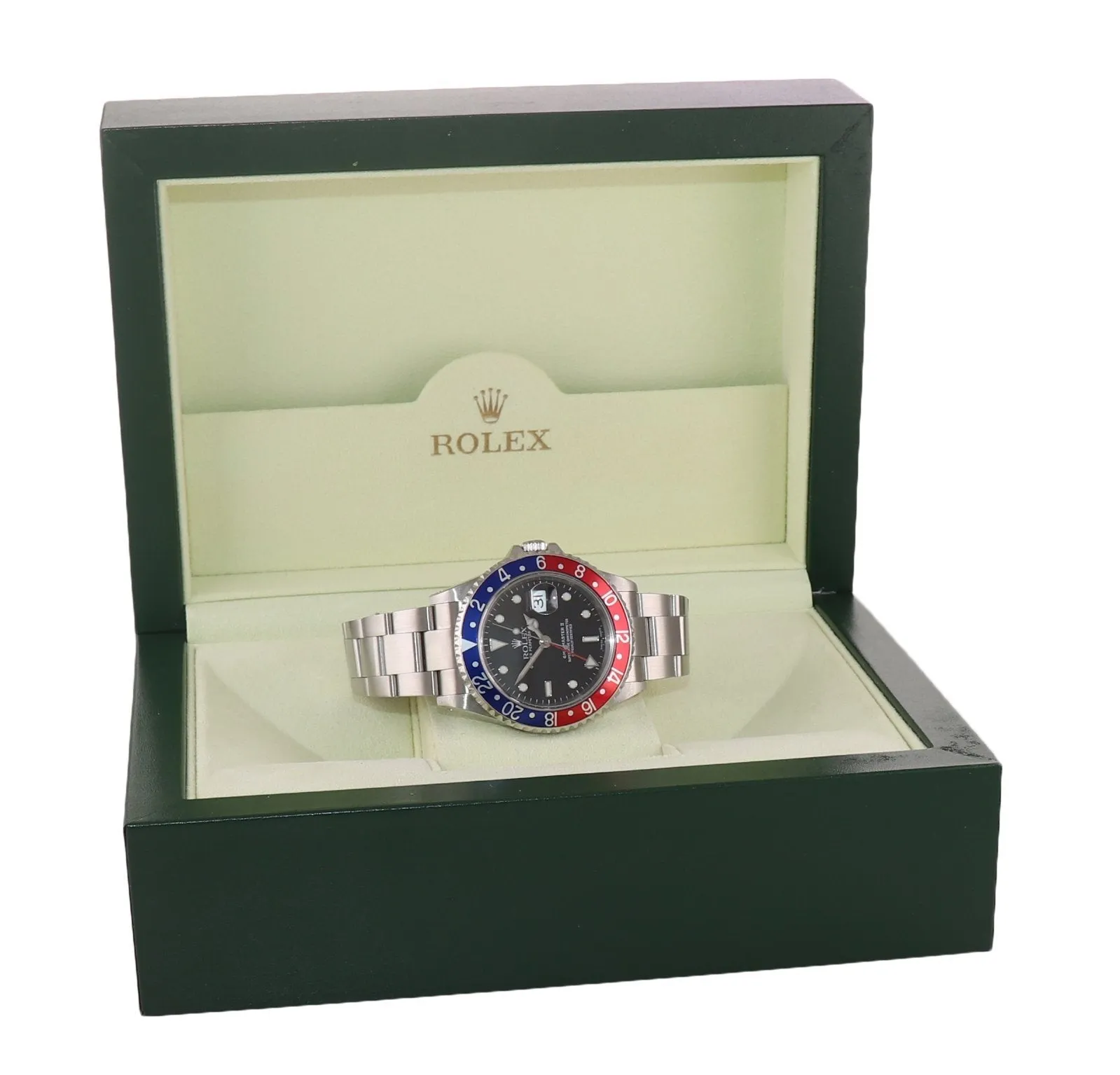 2000 Rolex GMT-Master II Pepsi Steel Blue Red 16710 Watch SEL Box