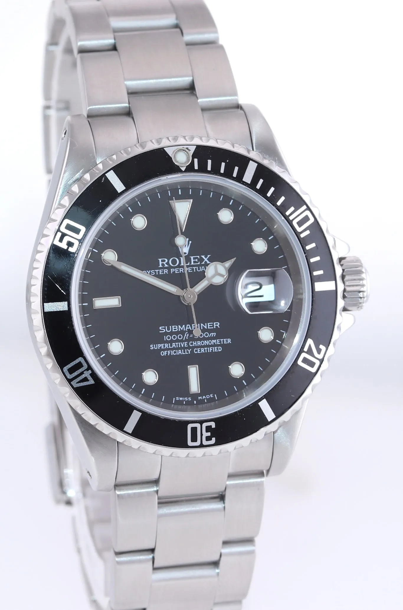 2002 Rolex Submariner Date 16610 Steel Black Dial 40mm Oyster Watch Box