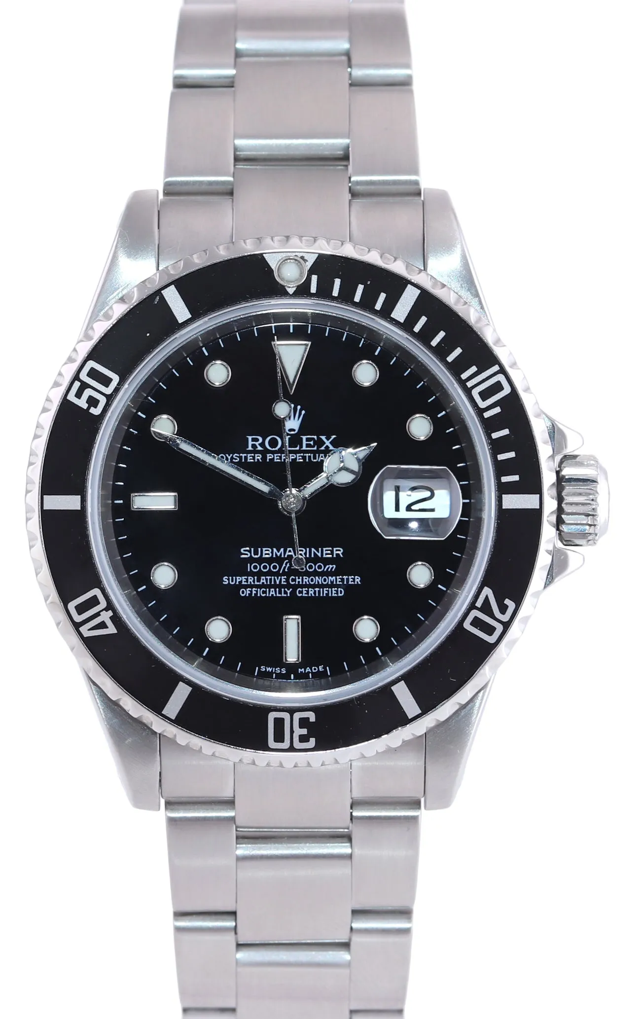 2002 Rolex Submariner Date 16610 Steel Black Dial 40mm Oyster Watch Box