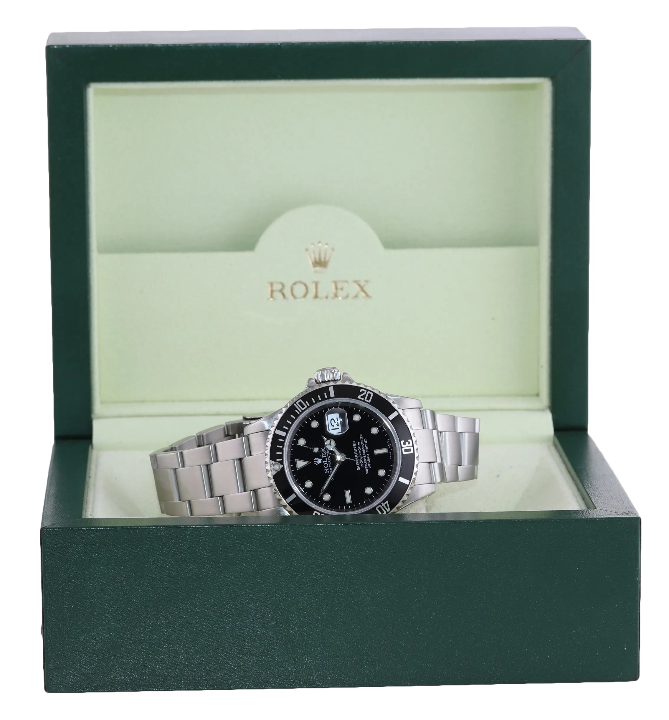2002 Rolex Submariner Date 16610 Steel Black Dial 40mm Oyster Watch Box