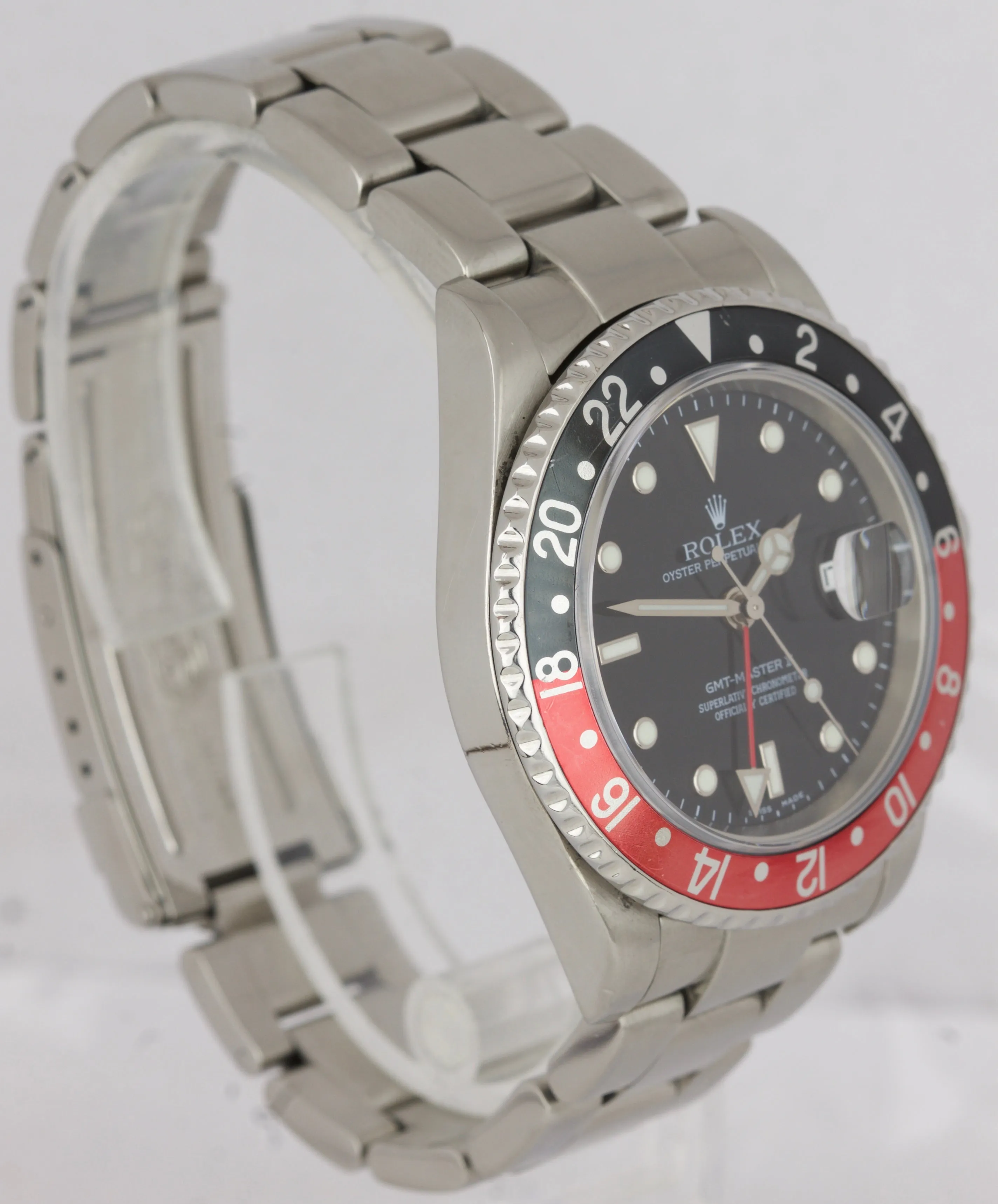 2005 Rolex GMT-Master II Coke F SERIAL Stainless Steel NO HOLES 40mm 16710 Watch