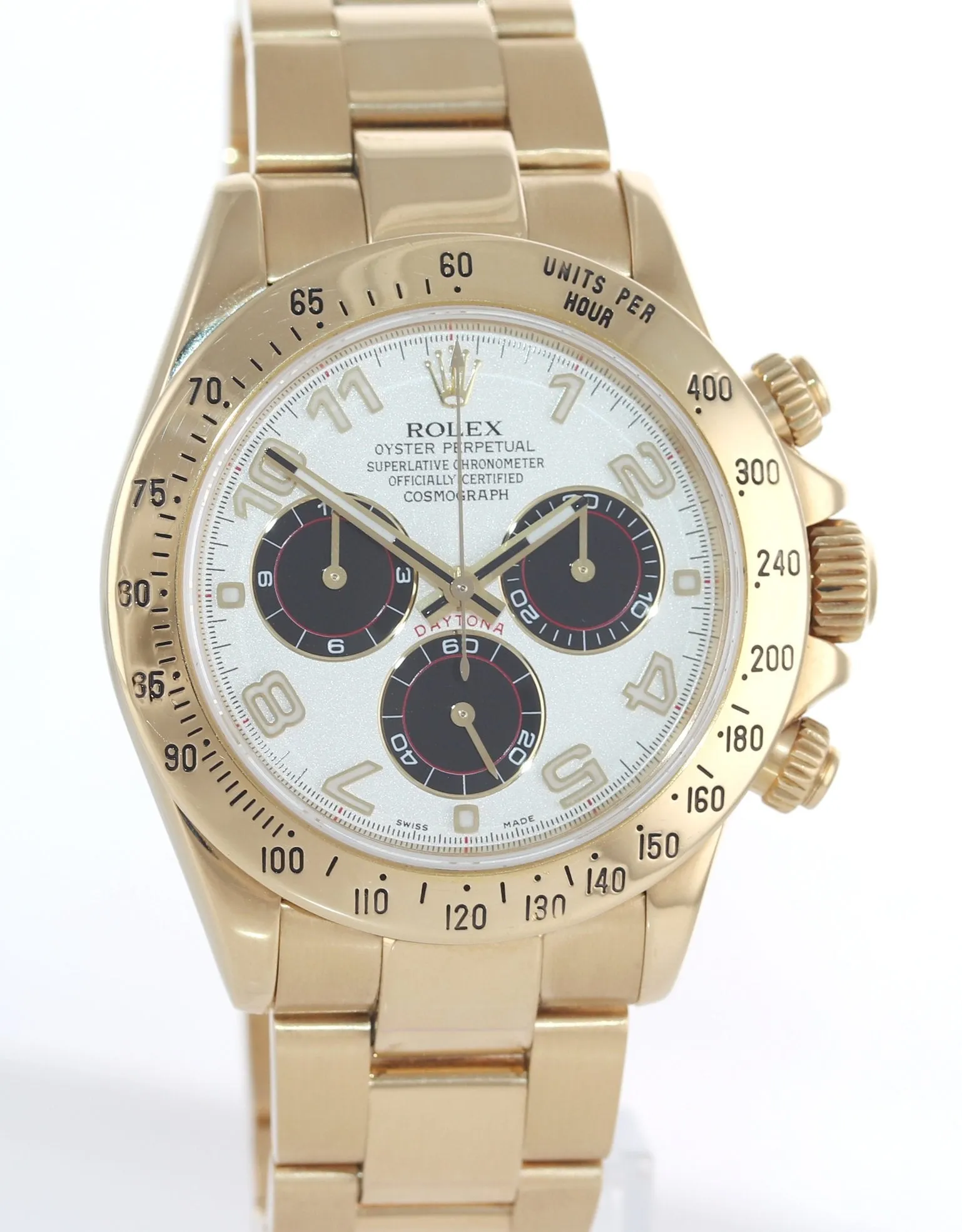 2006 Rolex Daytona 116528 White Panda Dial 18K Yellow Gold 40mm Watch Box