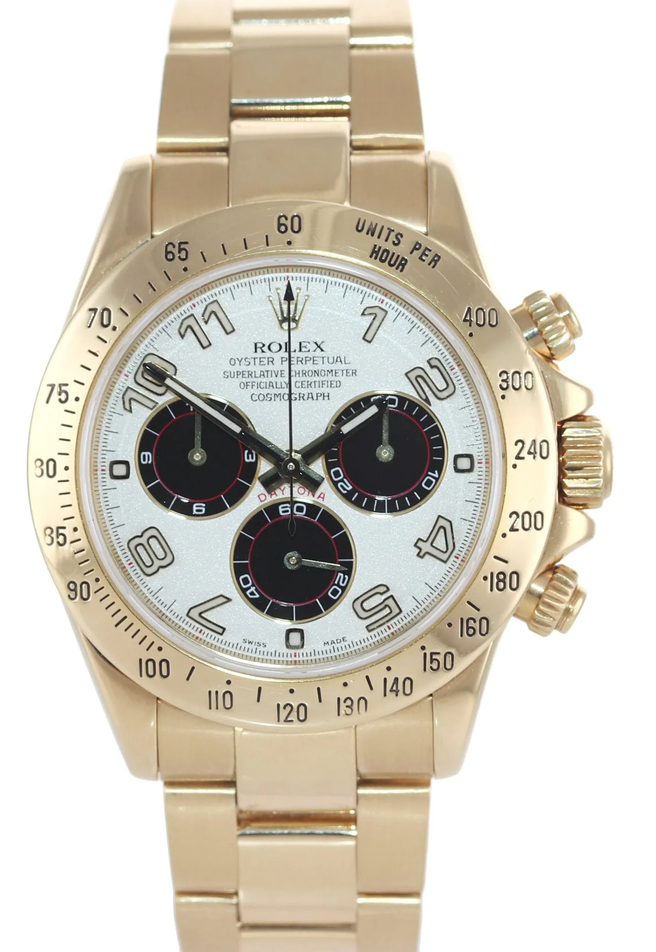 2006 Rolex Daytona 116528 White Panda Dial 18K Yellow Gold 40mm Watch Box