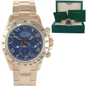 2008 BLUE RACING Rolex Daytona 116528 Yellow Gold 40mm Watch Box