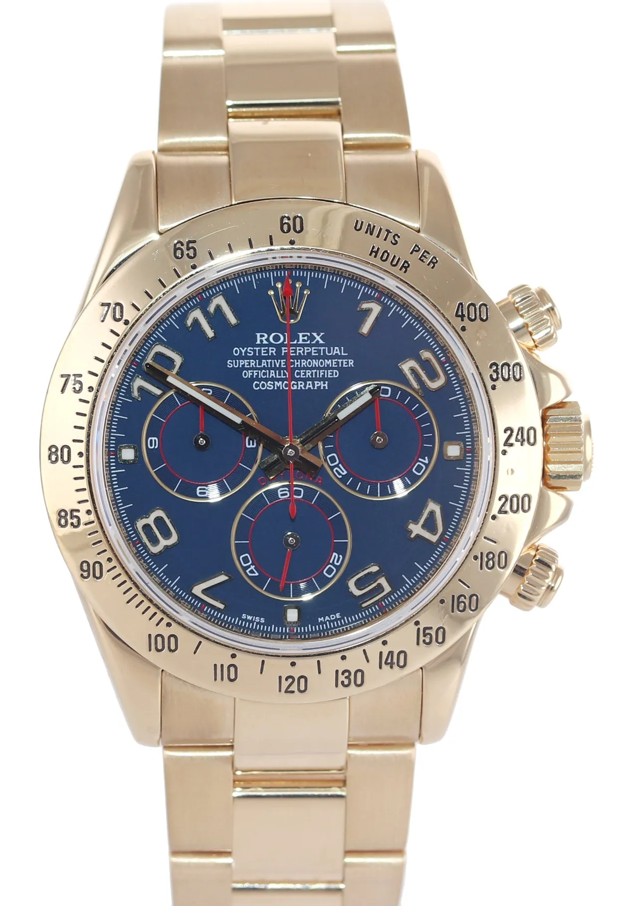 2008 BLUE RACING Rolex Daytona 116528 Yellow Gold 40mm Watch Box