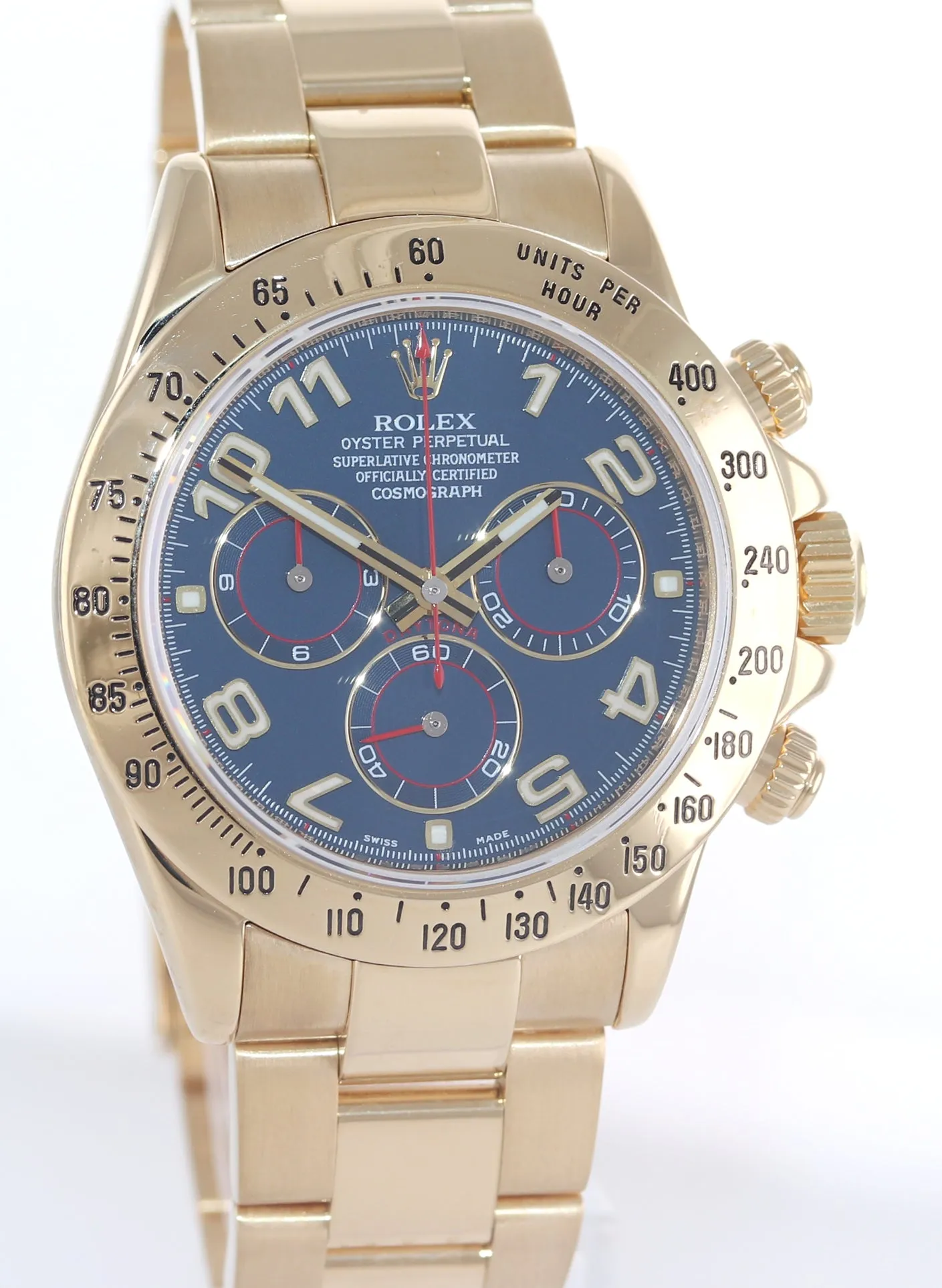 2008 BLUE RACING Rolex Daytona 116528 Yellow Gold 40mm Watch Box