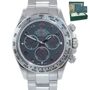 2008 Rolex Daytona Black Grey Arabic Racing Dial 116509 18k White Gold Watch Box