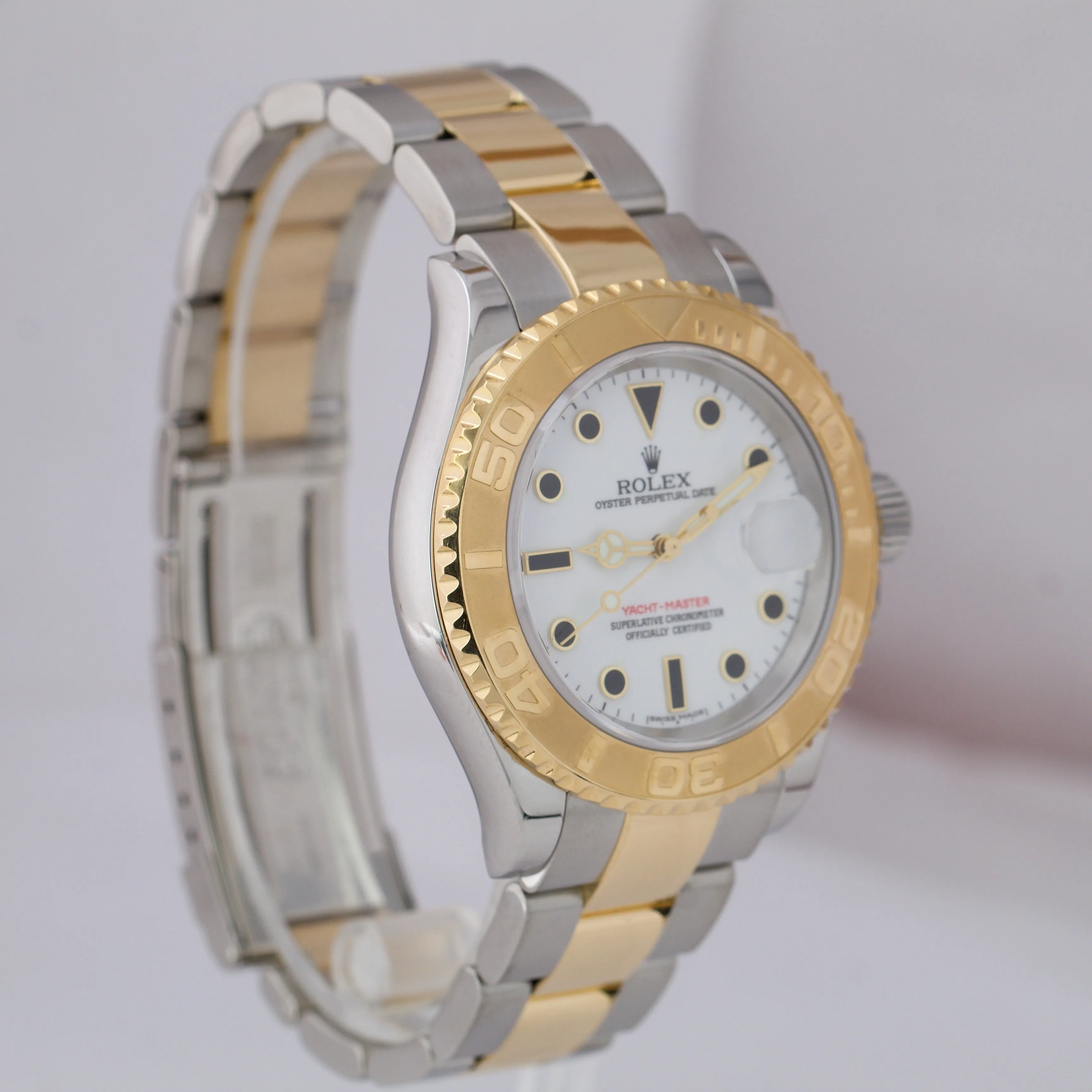 2009 Rolex Yacht-Master 16623 White 40mm 18K Two Tone Gold Steel Date Watch B P