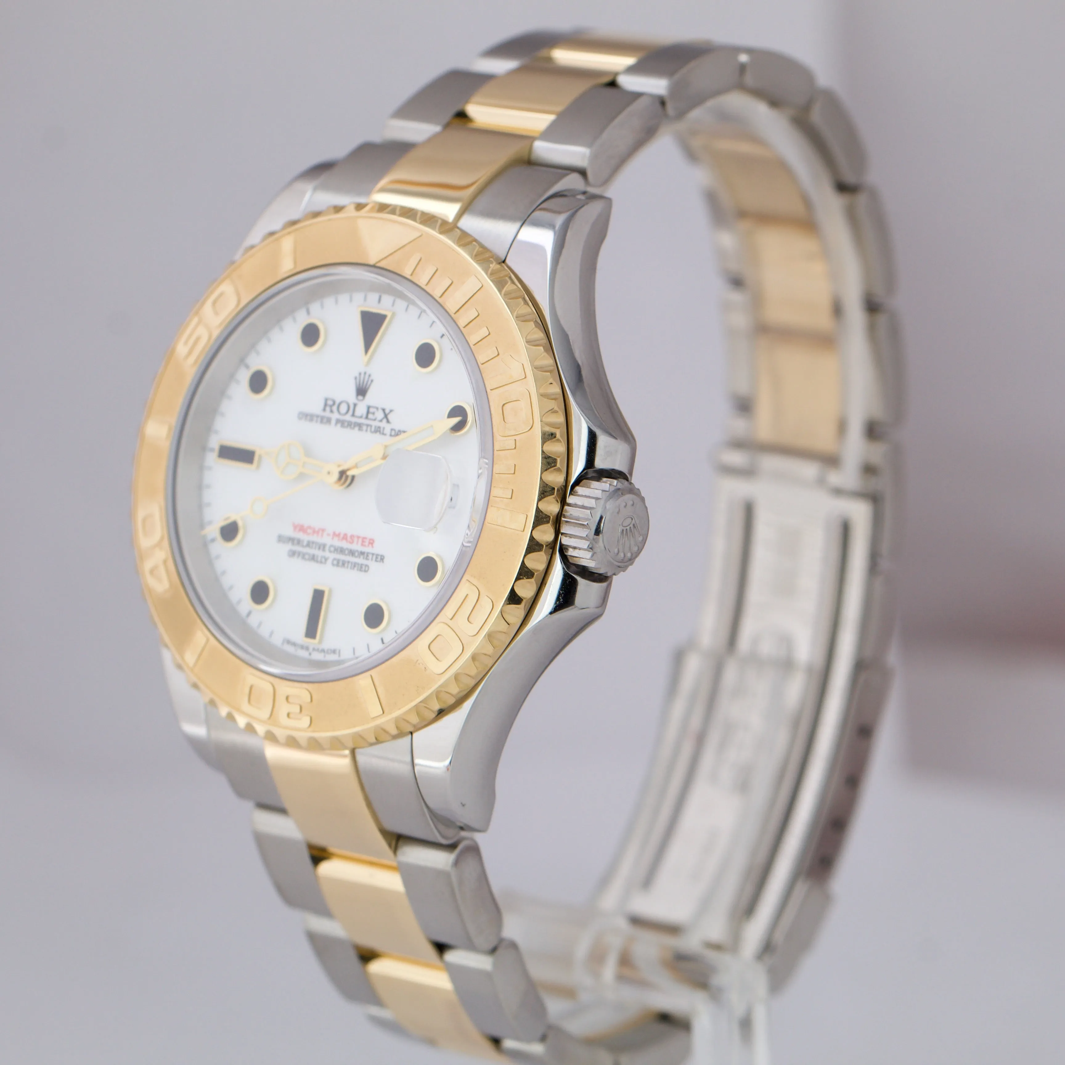 2009 Rolex Yacht-Master 16623 White 40mm 18K Two Tone Gold Steel Date Watch B P