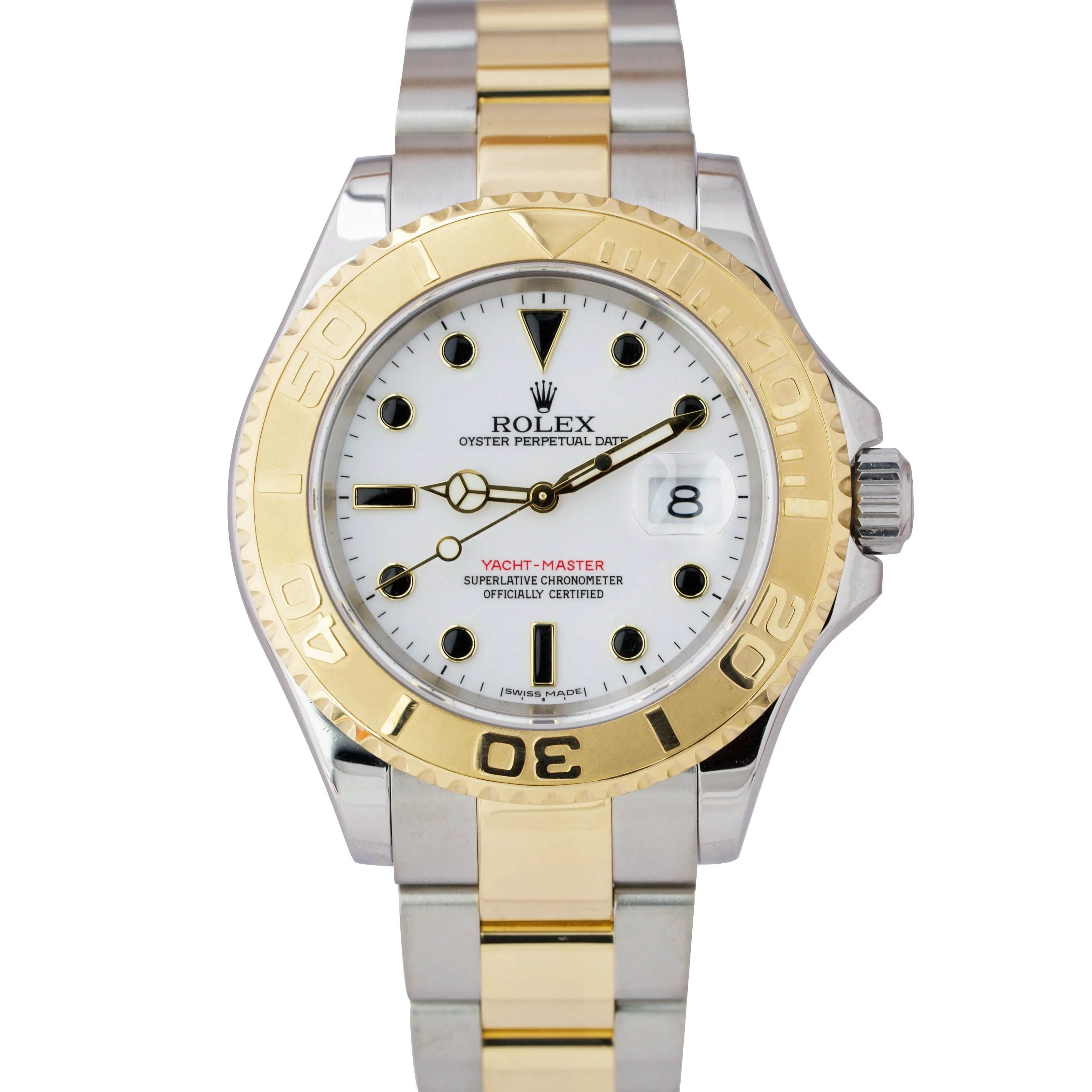 2009 Rolex Yacht-Master 16623 White 40mm 18K Two Tone Gold Steel Date Watch B P