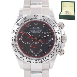 2010 MINT NEW BUCKLE Rolex Daytona Black Racing Dial 116509 18k White Gold Watch