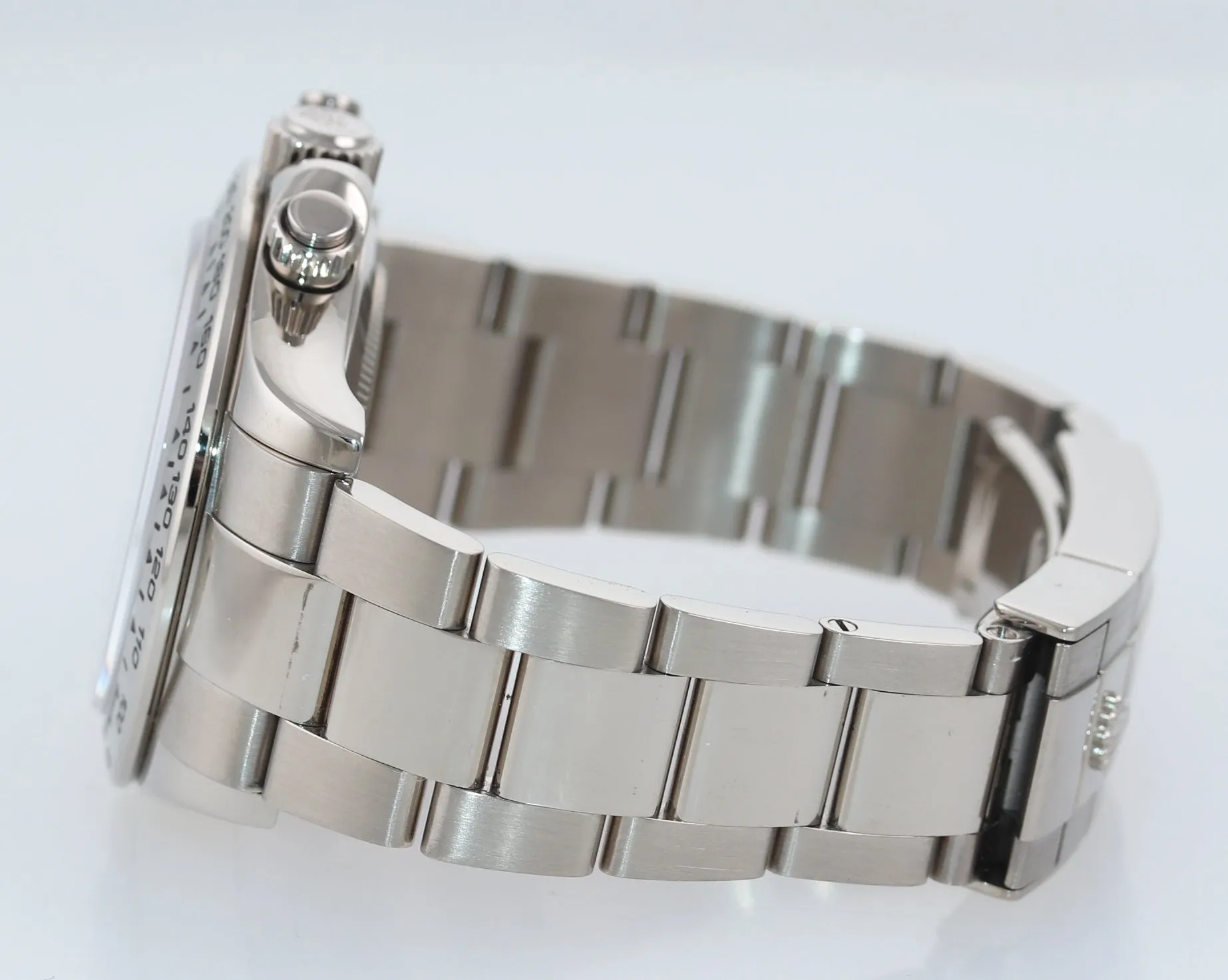 2010 Rolex Daytona Silver Arabic Racing 116509 Newest Buckle White Gold Watch