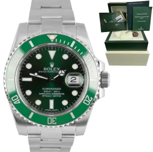 2012 UNPOLISHED Rolex Submariner Date Hulk Green Ceramic 40mm Watch 116610 LV BP