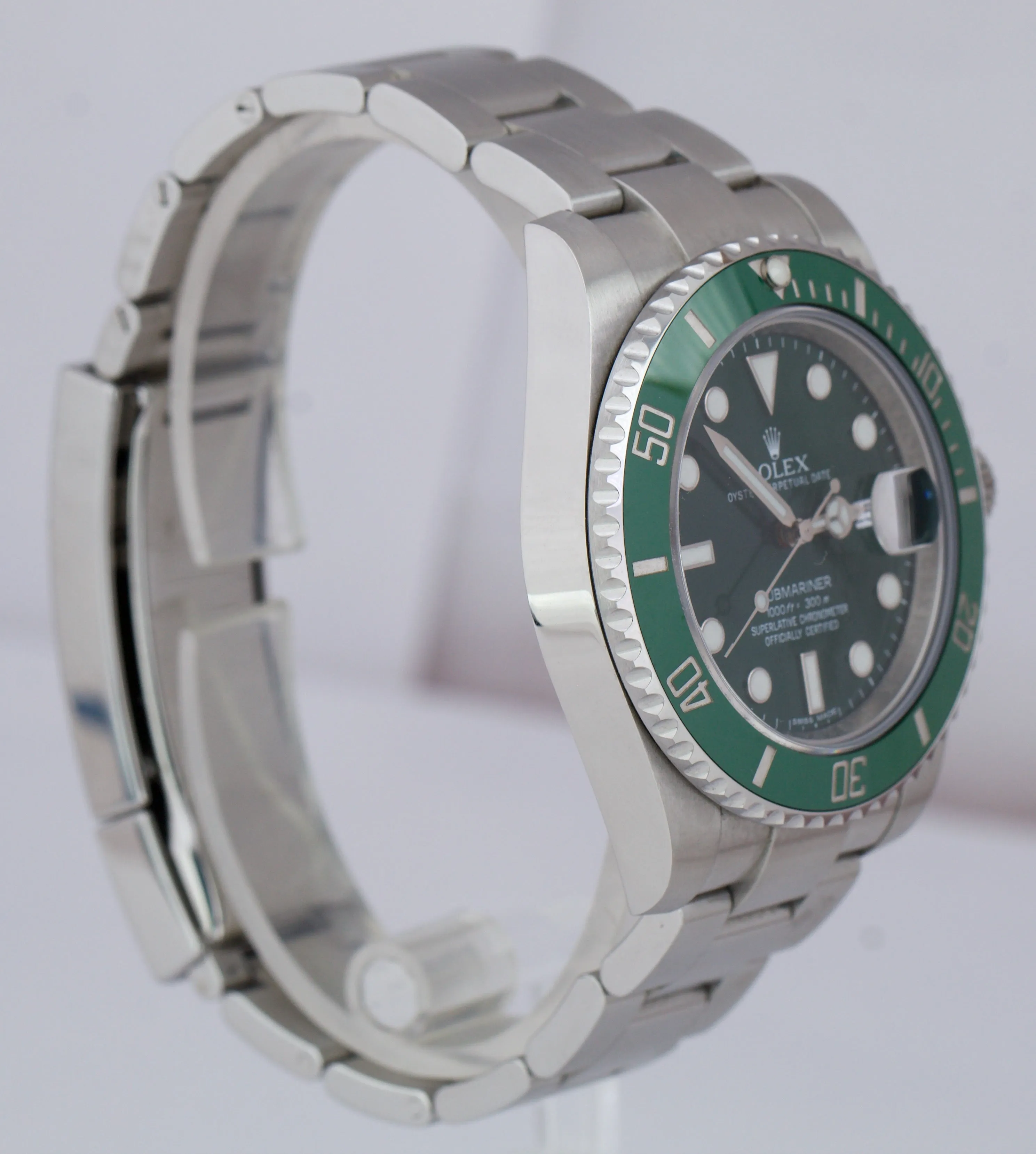 2012 UNPOLISHED Rolex Submariner Date Hulk Green Ceramic 40mm Watch 116610 LV BP