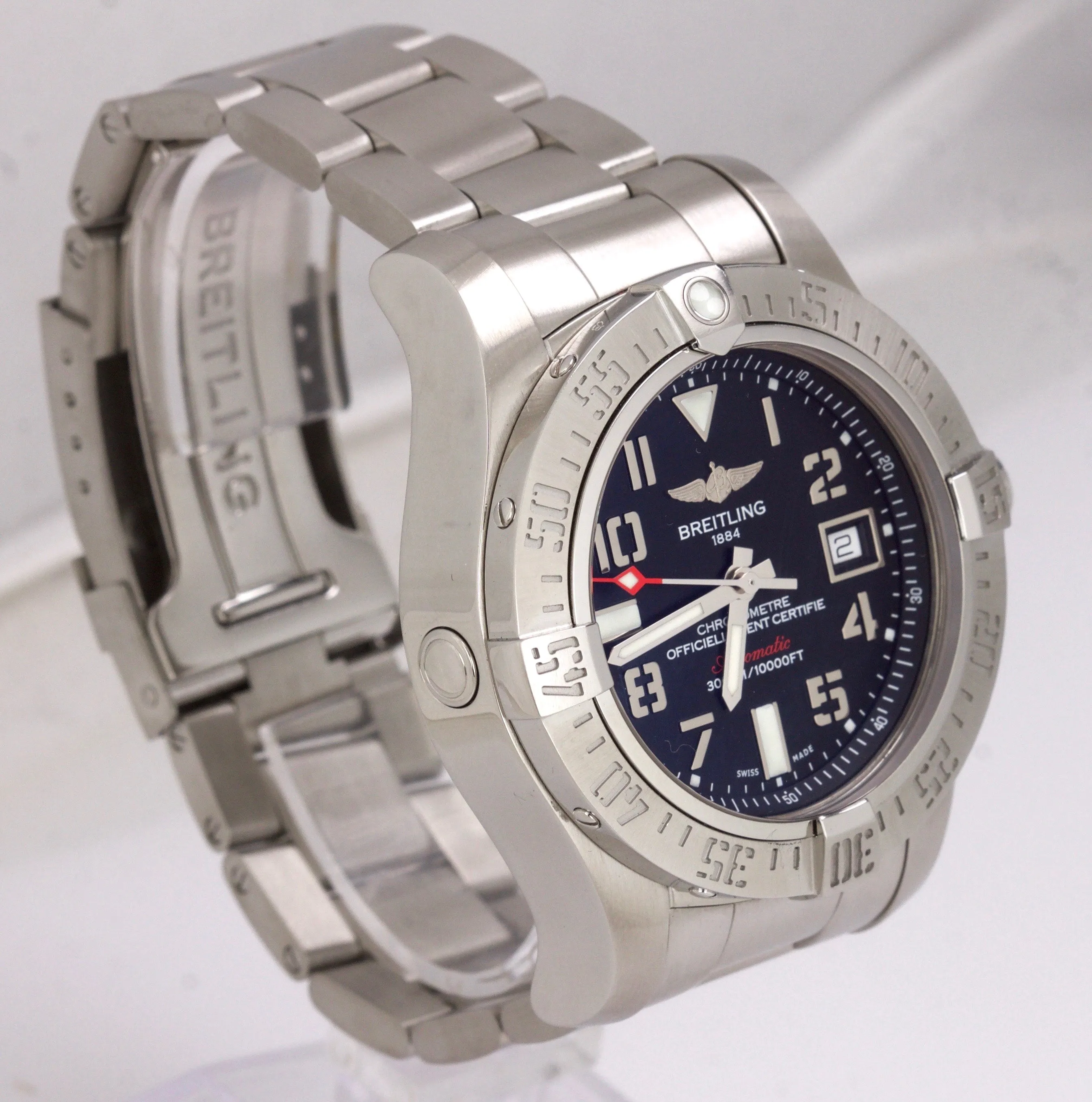 2014 Breitling Avenger Seawolf Automatic Black 45mm Stainless A17331 Date Watch