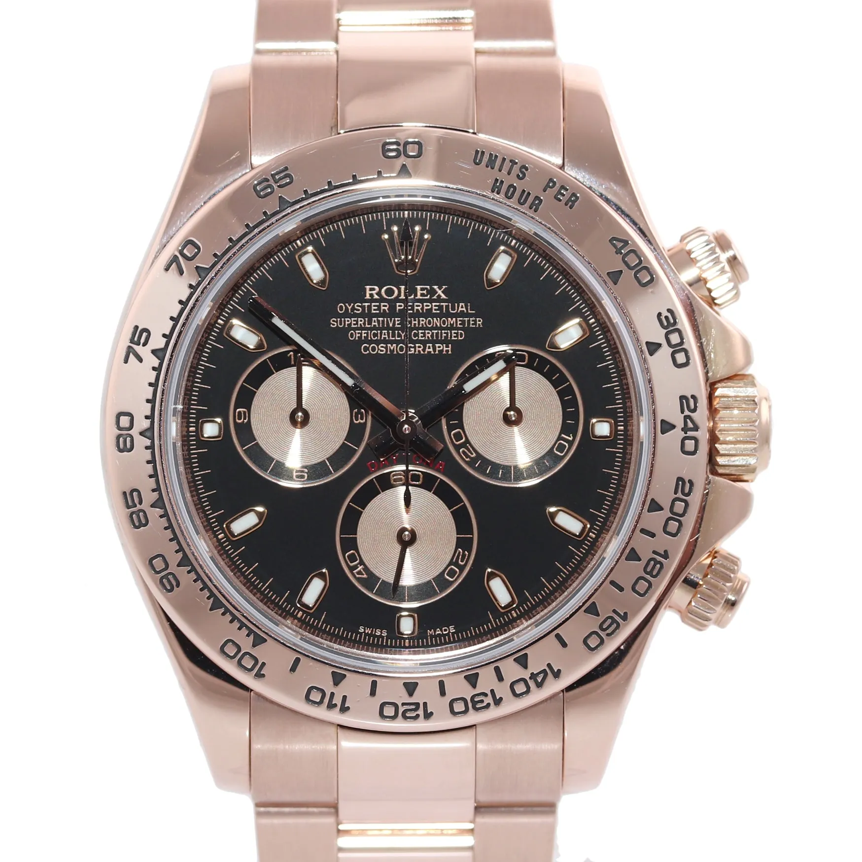 2015 PAPERS MINT Rolex Daytona 18k Rose Gold 116505 Black Dial Watch Box