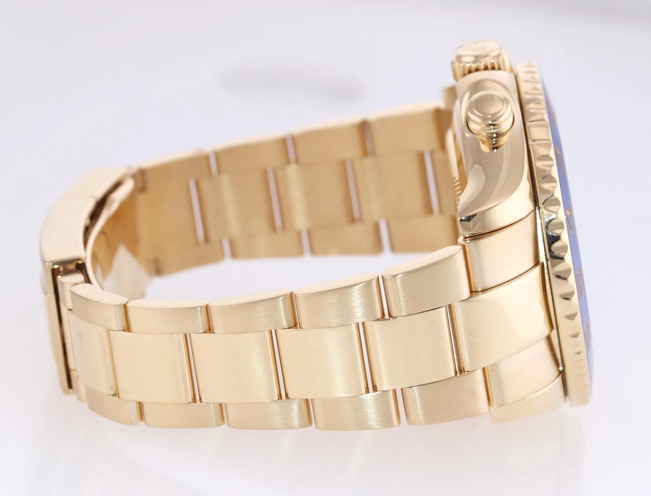 2016 PAPERS BLUE HANDS Men's Rolex Yacht-Master 2 Yellow Gold 116688 44mm Watch