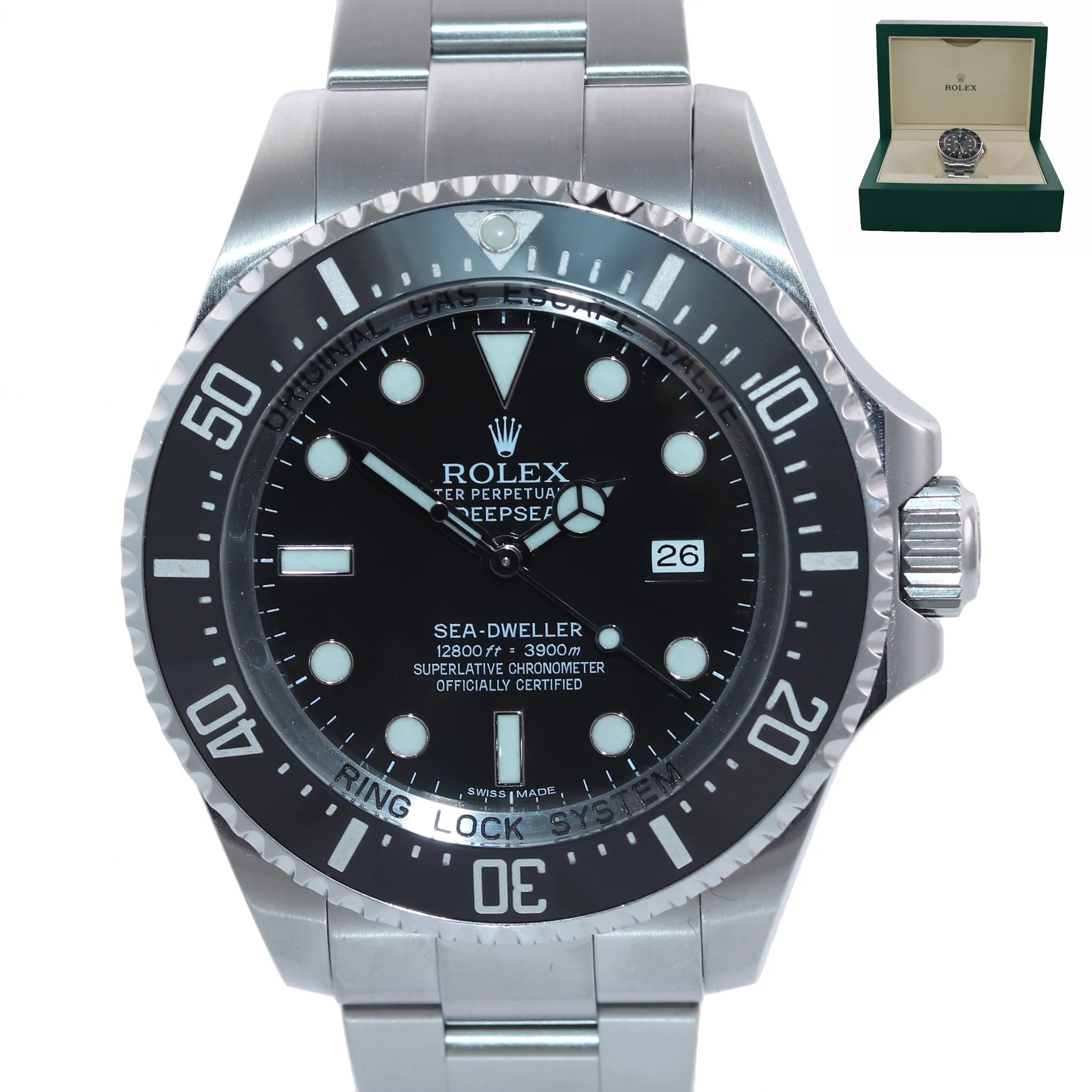 2016 Rolex Sea-Dweller Deepsea 116660 Steel 44mm Black Divers Watch Box
