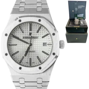 2018 Audemars Piguet Royal Oak White 41mm Stainless 15400ST.OO.1220ST.02 Watch