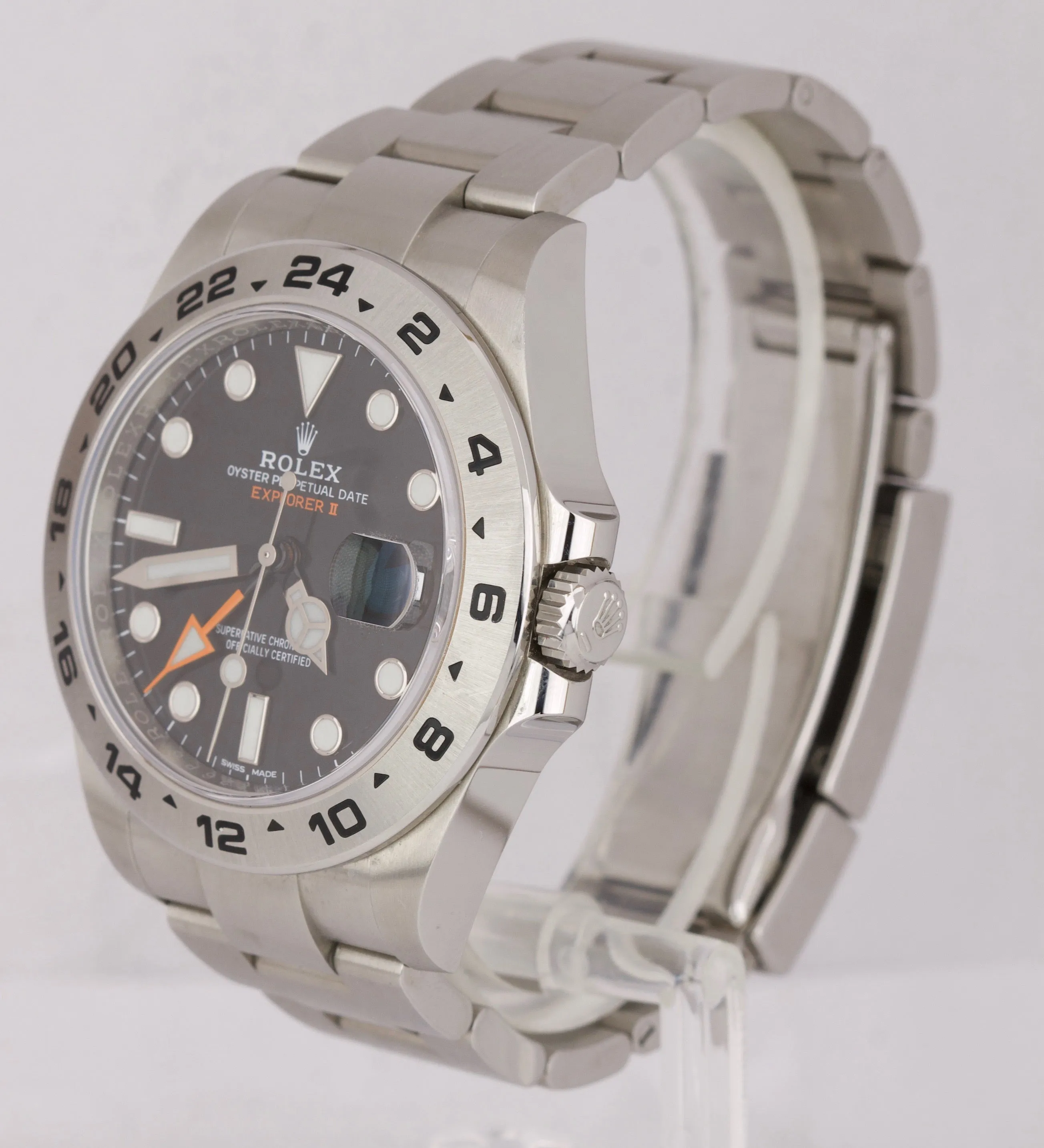 2018 LNIB Rolex Explorer II 42mm 216570 Black Orange Stainless GMT Date Watch