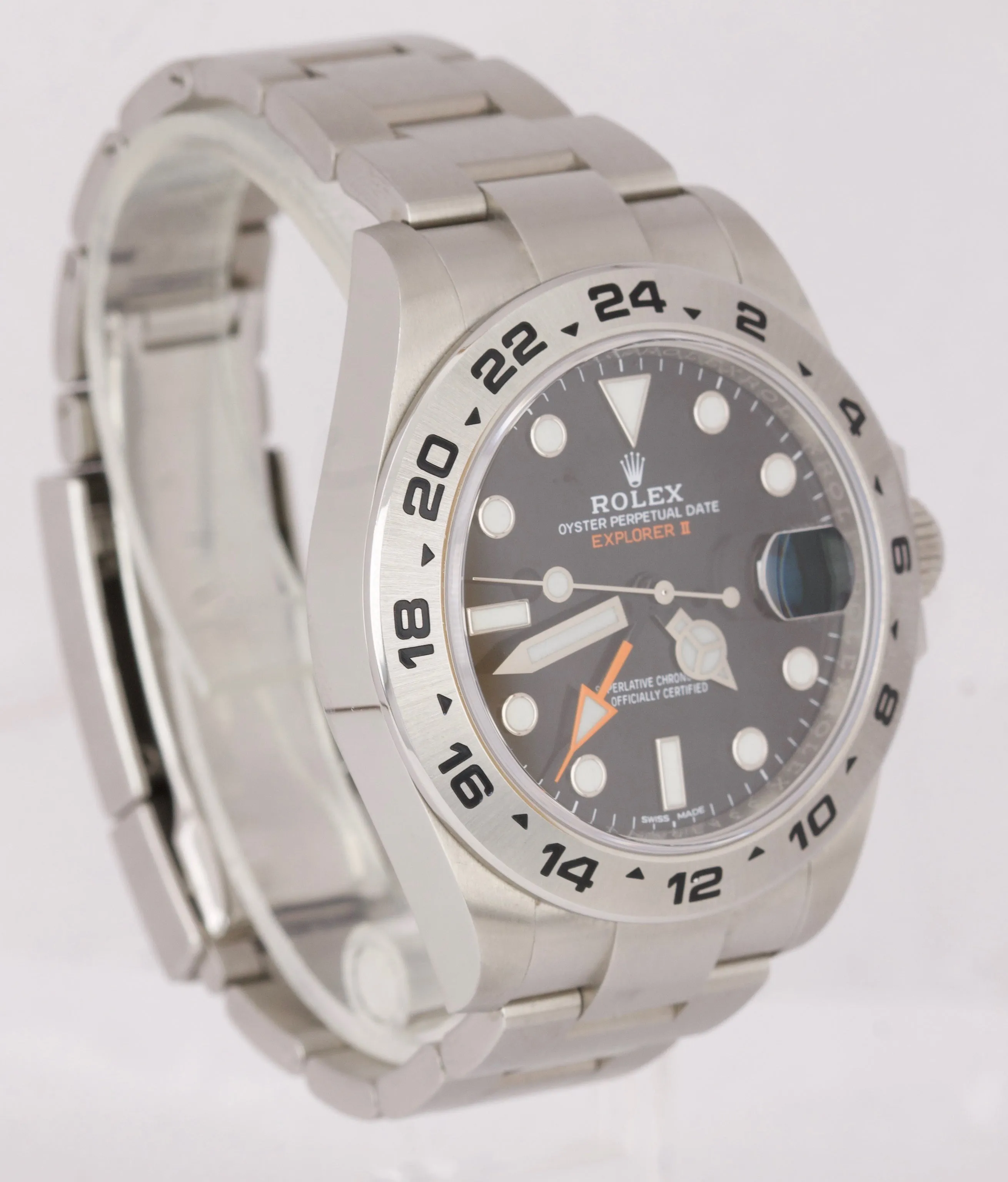 2018 LNIB Rolex Explorer II 42mm 216570 Black Orange Stainless GMT Date Watch