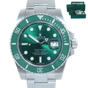 2019 DISCONTINUED Rolex Submariner Hulk 116610LV Green Ceramic Watch Box