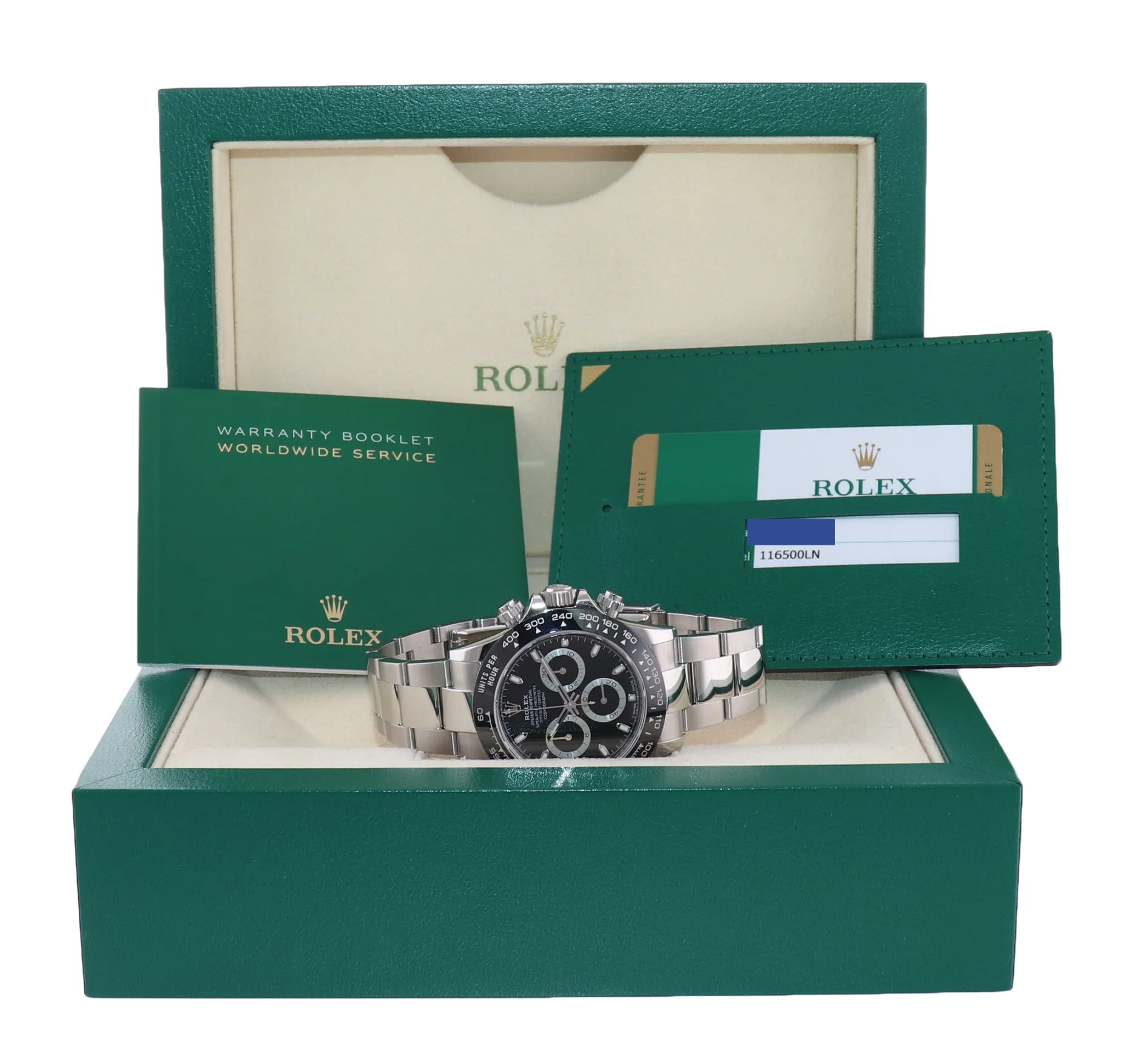 2019 PAPERS Rolex Daytona 116500 Black Ceramic Chrono Steel Watch Box