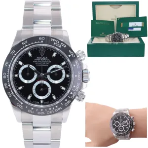 2019 PAPERS Rolex Daytona 116500 Black Ceramic Chrono Steel Watch Box