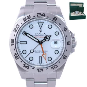 2019 Rolex Explorer II 42mm Polar 216570 White Steel Oyster GMT Watch Box