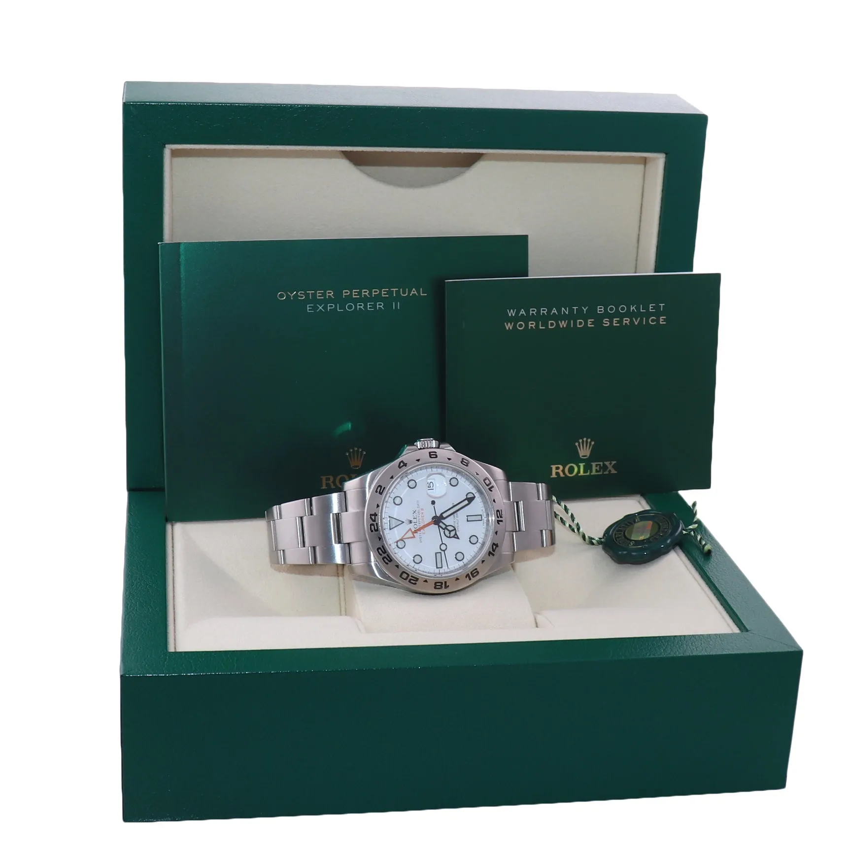 2019 Rolex Explorer II 42mm Polar 216570 White Steel Oyster GMT Watch Box