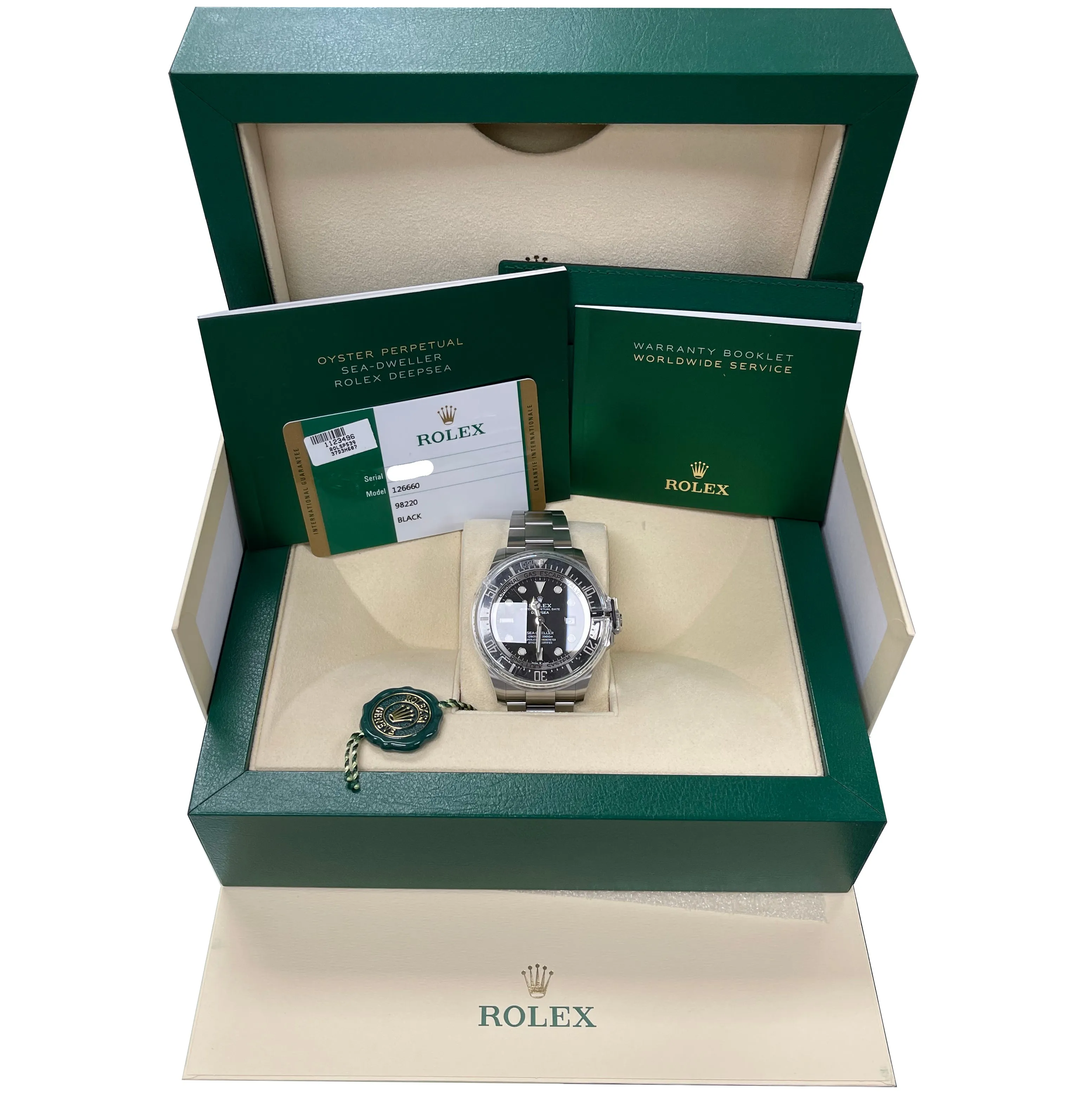 2019 Rolex Sea-Dweller Deepsea Black Stainless 44mm Dive 126660 Watch