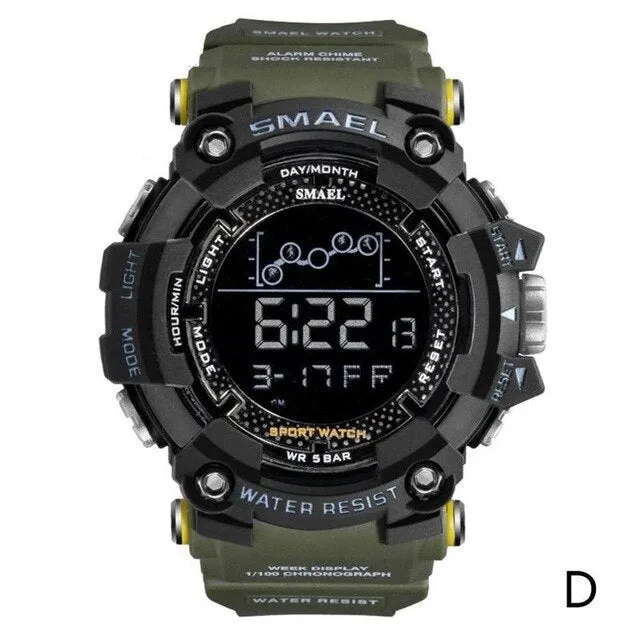 2019 Smael Single Display Multi-function Electronic Sports Waterproof Student Table Calendar Week Night Light Watch Men Watches