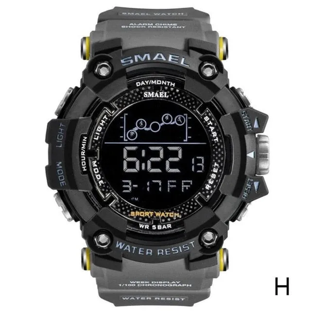 2019 Smael Single Display Multi-function Electronic Sports Waterproof Student Table Calendar Week Night Light Watch Men Watches