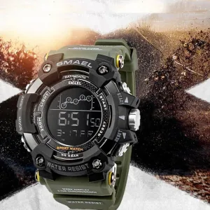 2019 Smael Single Display Multi-function Electronic Sports Waterproof Student Table Calendar Week Night Light Watch Men Watches
