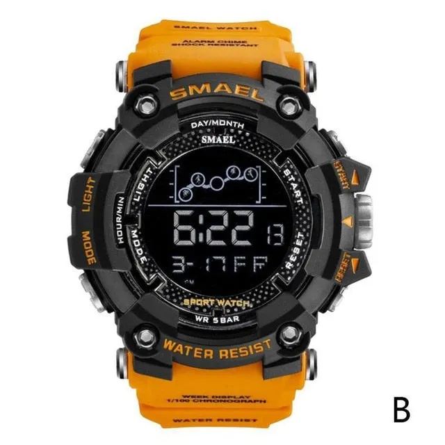 2019 Smael Single Display Multi-function Electronic Sports Waterproof Student Table Calendar Week Night Light Watch Men Watches