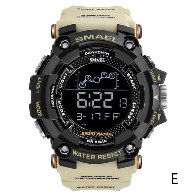 2019 Smael Single Display Multi-function Electronic Sports Waterproof Student Table Calendar Week Night Light Watch Men Watches