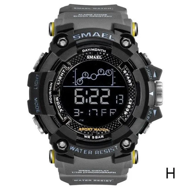 2019 Smael Single Display Multi-function Electronic Sports Waterproof Student Table Calendar Week Night Light Watch Men Watches