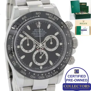 2019 WARRANTY PAPERS Rolex Daytona 116500LN Black Dial Ceramic Steel Watch Box