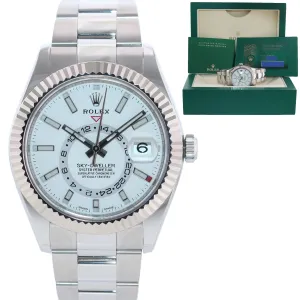 2020 PAPERS Rolex Sky-Dweller Stainless White Gold White 42mm 326934 Watch Box