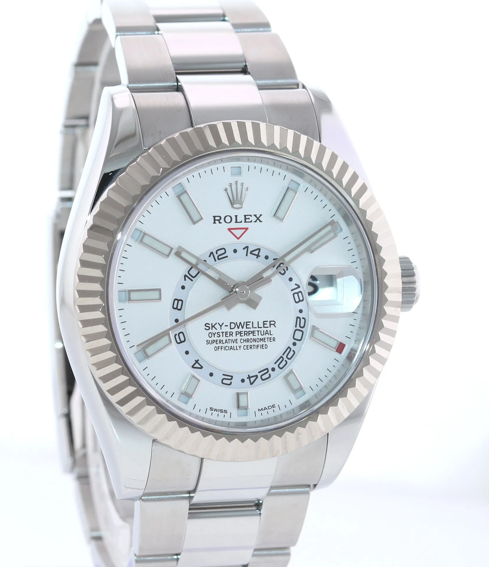 2020 PAPERS Rolex Sky-Dweller Stainless White Gold White 42mm 326934 Watch Box