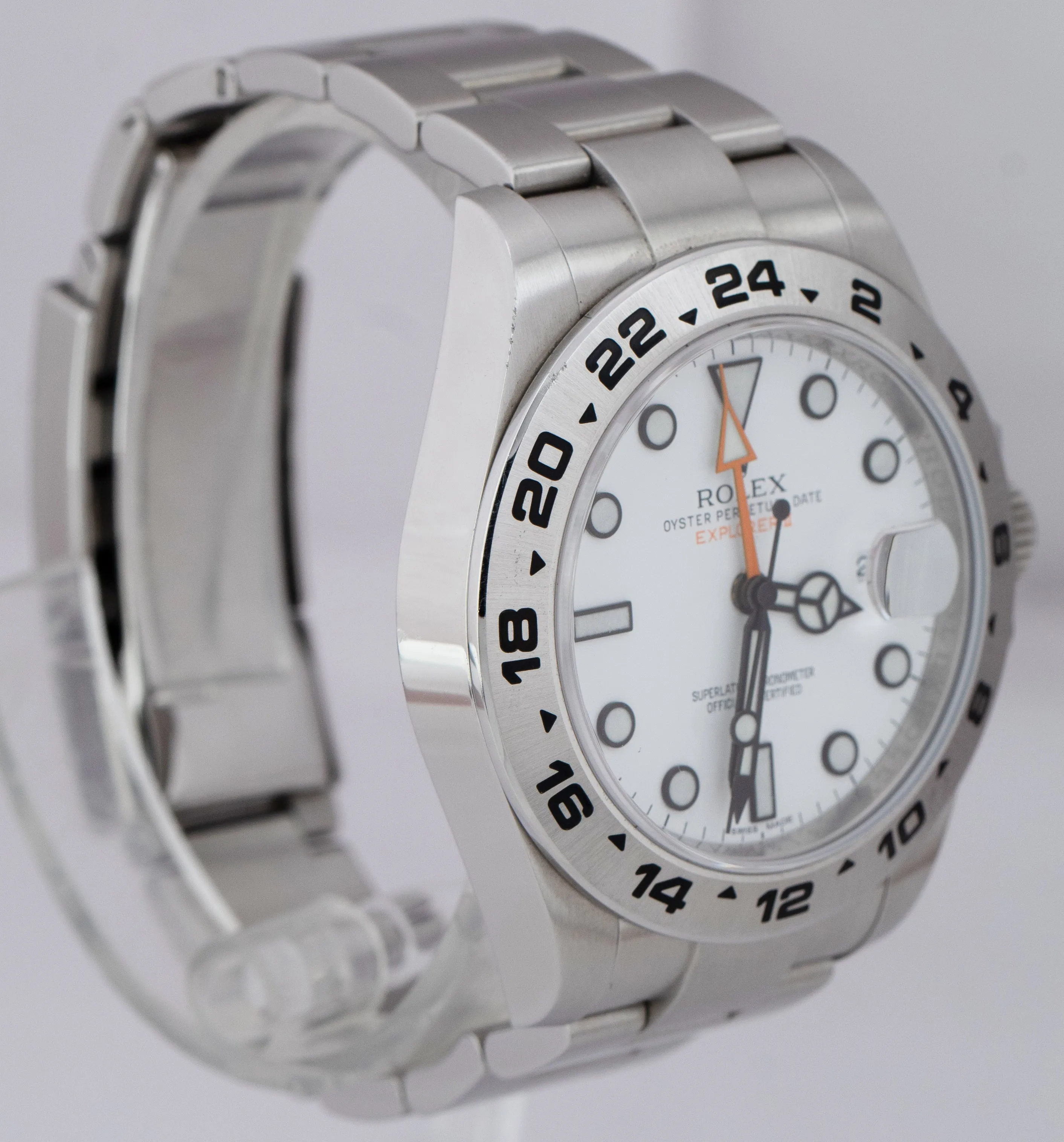 2020 Rolex Explorer II 42mm Polar White Orange Stainless Steel Watch 216570
