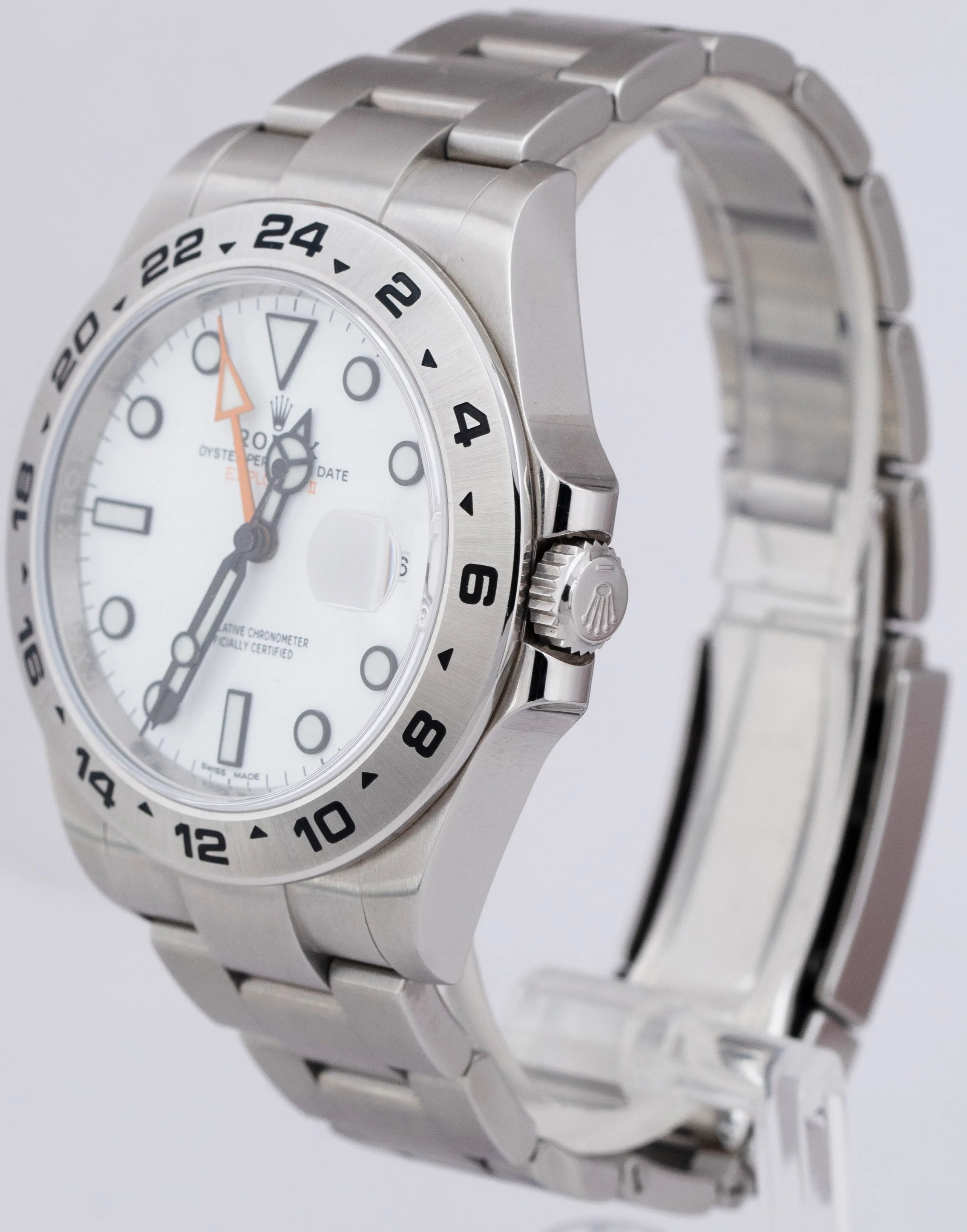 2020 Rolex Explorer II White Orange Stainless 42mm GMT Date Watch 216570 B P