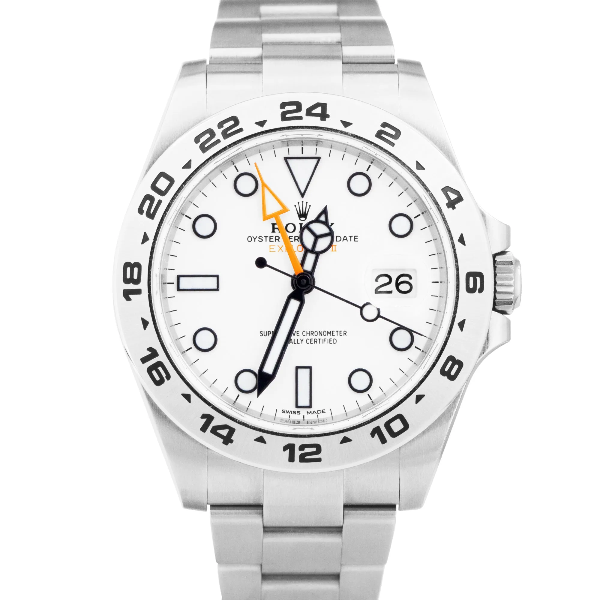 2020 Rolex Explorer II White Orange Stainless 42mm GMT Date Watch 216570 B P