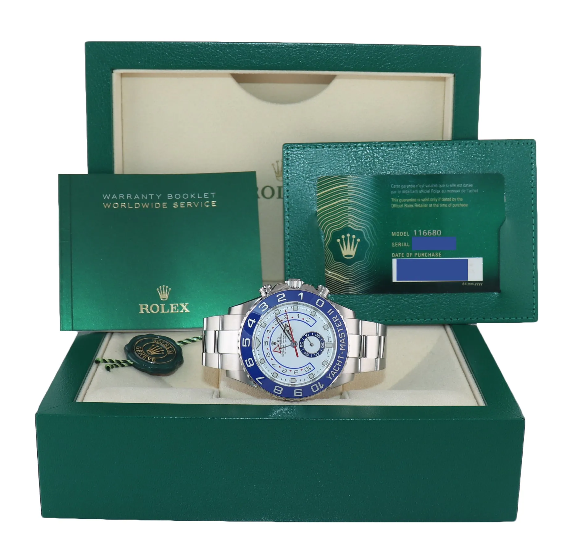 2021 NEW PAPERS Rolex Yacht-Master 2 NEW STYLE HANDS Steel Blue 116680 Watch